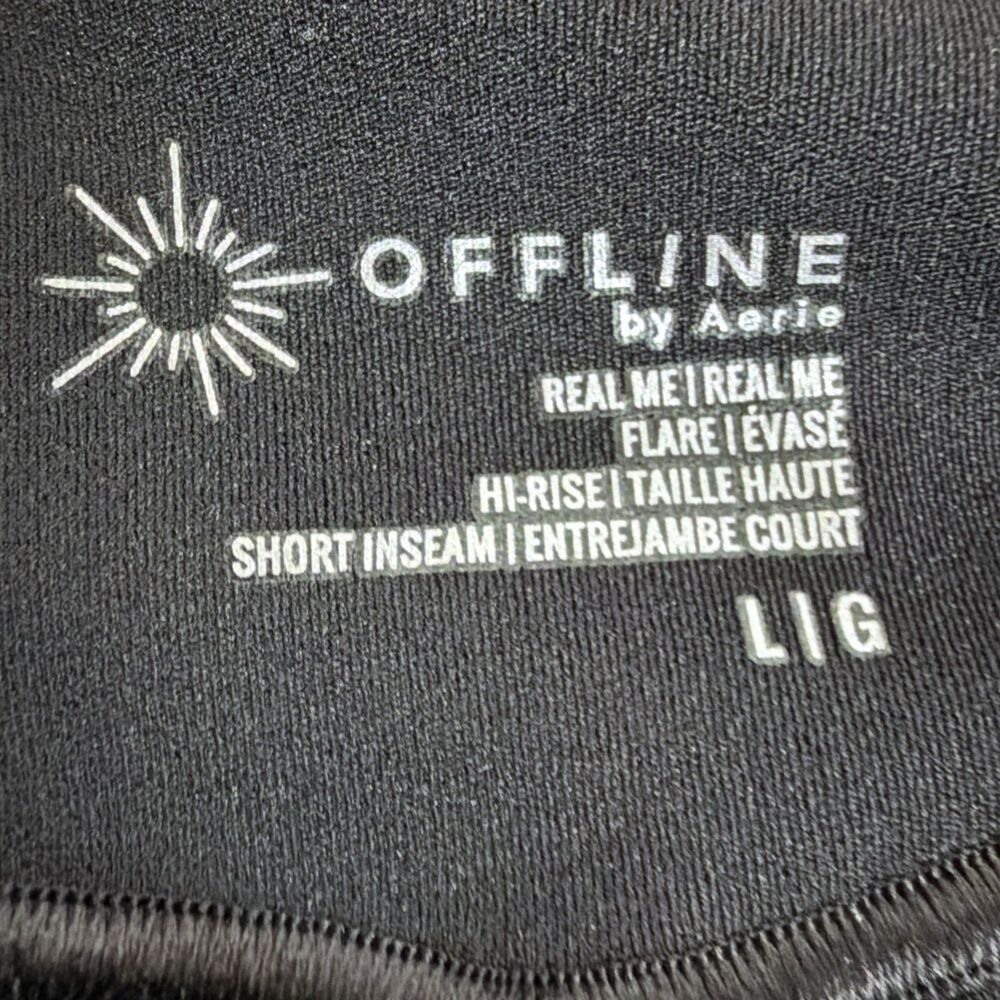 OFFLINE by Aerie Real Me Crossover Flare Legging  Black Large Short Nwt - Picture 10 of 10